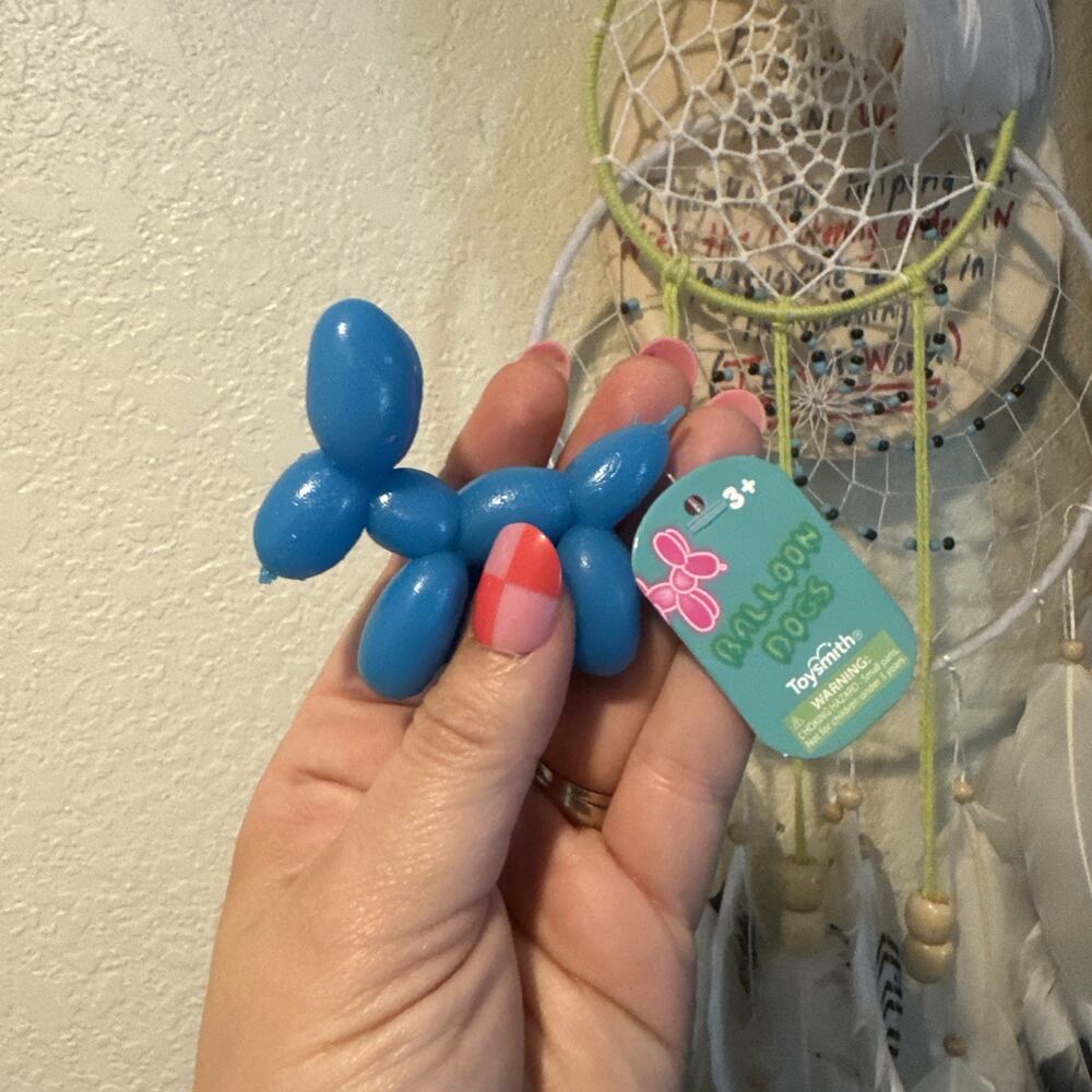 Toysmith Balloon Dogs New Viral Squishy Toy. Blue Squishy Balloon Dog